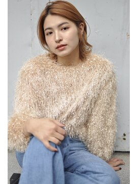 シアン(CYAN) 【CYAN】#ブリーチカラー#レイヤーボブ#オレンジベージュ