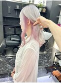 【◎甘くてカワイイ◎】韓国風《シルバー×ピンク》ケアブリーチ