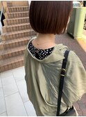 アッシュブラウン 大人ボブ_前下がりボブ_ショートボブ