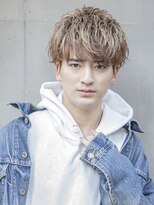 シティ(CITY) 【men`s】フェザーパーマグレー刈り上げショートブルーカラー