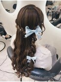 編みおろしハーフアップ/心斎橋ヘアセット