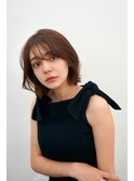 韓国くびれレイヤーボブ大人かわいいブラウンヘア20代30代