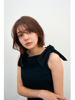 ヒュー 広島(HEW)&nbsp;韓国くびれレイヤーボブ大人かわいいブラウンヘア20代30代
