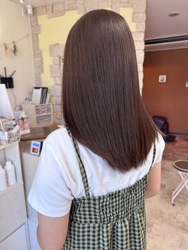 アンジュ 篠ノ井店(ange) 20代30代40代50代オリーブブラウンロングスタイル