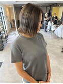 髪質改善トリートメント×ダークグレージュボブ