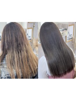 ブリーチなしダメージレスで仕上げる透明感のある柔らかいカラーへ☆色落ち後まで楽しめるカラーをご提案！