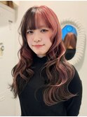 ロング デザインカラー ブリーチ ダブルカラー ハイトーン 20代