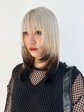 アルバム 渋谷パルコ(ALBUM) 前髪カットブロンドミディアム顔周りレイヤー_ba573851