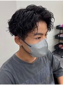 京都メンズカットメンズパーマ波巻きスパイラルパーマツイスパ
