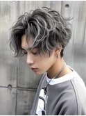 125. ダウンバング/ニュアンスパーマ/メンズ/ブリーチ