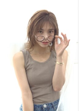 バグズ ヘアデザイン 桔梗が丘店(Baguz HAIR DESIGN) .ベージュカラーのシースルーBOB☆くびれヘア☆ぶつ切りボブ