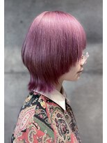 クレドガーデン 吉祥寺店(CRED GARDEN) 外ハネマッシュウルフ×カシスピンク×裾カラーピンク＃吉祥寺
