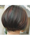多色染め　レインボーカラー　ハイライトボブ