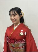 成人式ヘアセット 振袖着付け ボブ
