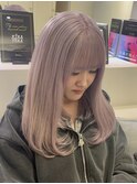 12289ミルクティーベージュ姫カットレイヤー韓国くすみベージュ