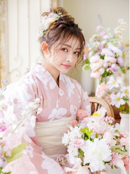 シャルメ 池袋(CHARMER)の写真/友達との予約もOK![ヘアセット+浴衣着付け¥5200］お揃いのスタイルに◎［ペア割ヘアセット¥2300]