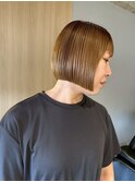 別府ショートボブ顔まわりレイヤーカット髪質改善カラー30代