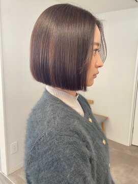 ミュラ(mulah) 春にオススメ透明感カラーベージュ＊切りっぱなしボブ/明大前