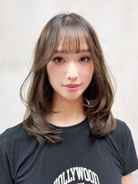 アイティーバイアルバム 八王子店(IT by ALBUM)&nbsp;ロンググレージュ暗めカラー韓国ヘア顔周りレイヤー_F21100