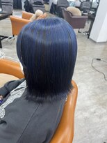 リシャルム 新保店(Re charme)&nbsp;【高発色カラー】ディープブルー×ストレートミディ