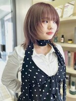 イロウ 天神大名店(IROW) ハイトーン ラベンダーピンク 顔まわりレイヤー ウルフボブ