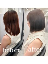 ヘアサロン ドットプラス 町田店(dot. plus) 【市井友佳子】結べるぱつっとボブ/赤みレスカラー/町田