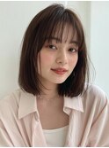 大人ミディボブ20代30代40代◎前髪あり切りっぱなしボブ成増