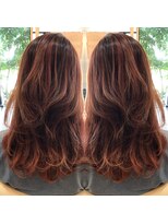 ベルポートヘア(Bellport hair)&nbsp;ピンクオレンジのバレイヤージュカラー☆