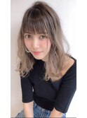 エアリーミディショートパーマ黒髪カタログホワイトアッシュ