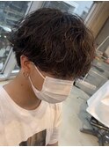 波巻きパーマメンズパーマメンズヘアツーブロックツイストパーマ