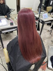 エアリーロング美髪ケアブリーチピンクカラー練馬所沢韓国