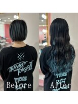 ARビューティー ギンザ(AR Beauty Ginza)&nbsp;ブラック×ターコイズ#シールエクステ#韓国#カール#銀座