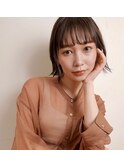 外ハネボブショコラアッシュ前髪小顔カットモテ髪