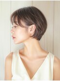 耳掛けショートボブ×アッシュバイオレット