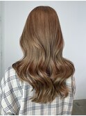 マロンベージュフェミニンロング似合わせカット_ba506461