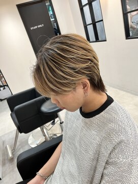 メンズラピス 栄店(Men's Lapis) メンズバレイヤージュマッシュウルフダウンパーマセンターパート