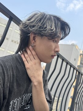 ロンド ローガン 名駅(Lond LOGAN) メンズニュアンスフェザーパーマウルフ×ハイライトメッシュ26