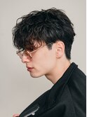 福岡天神ゆるめシャドウパーマメンズマッシュウルフカット緩め