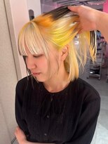 ダズリングディア(Dazzling Deer)&nbsp;抜きっぱなしブロンド/イエロー/暖色カラー/ボブ/デザインカラー