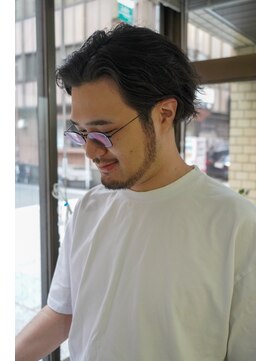 バント 神田(BANTO) くせ毛風オールバック メンズヘア BANTO 神田