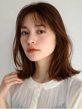 アンドレイ 表参道(andrey) 着物ヘア/ダークアッシュ/ミディアムレイヤーカット/表参道