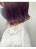 外ハネボブ/切りっぱなしボブ/パープルカラー/10代20代◎
