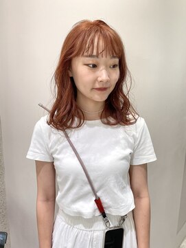 マイル 渋谷(mile) ブリーチ1回アプリコットオレンジ