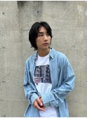 ◎メンズボブウルフ メンズミディアムメンズロングワックスなし
