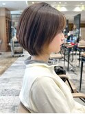 似合わせ ショート ボブ 30代 40代 小顔 新宿 ひし形 前上がり
