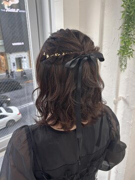 プライズ 表参道原宿店(prize) ゆるふわボブハーフアップアレンジ