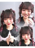 立体リボンツインテール☆推し活オタ活推しヘアセットヘアメイク