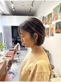 襟足長めショートボブ/30代/40代/50代/60代