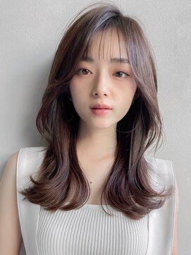 アグノス 青山(Agnos) くせ毛風カールクラゲヘアーココアベージュ斜めバング小顔