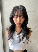 着物ヘア/大人ガーリー/ダークアッシュ/似合わせカット//渋谷